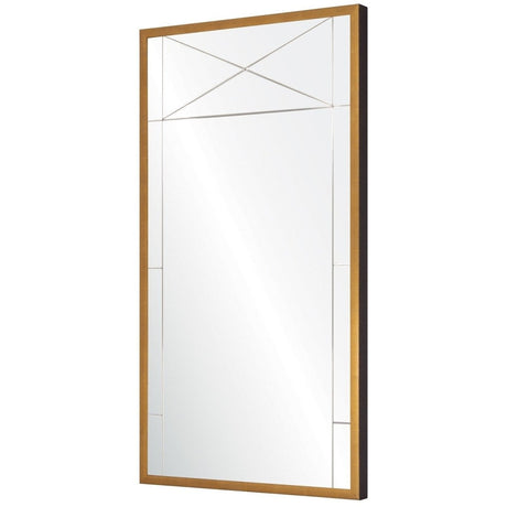 Mirror Image Home Gold Leaf & Walnut Panel Wall Mirror - Fig Linens - Side