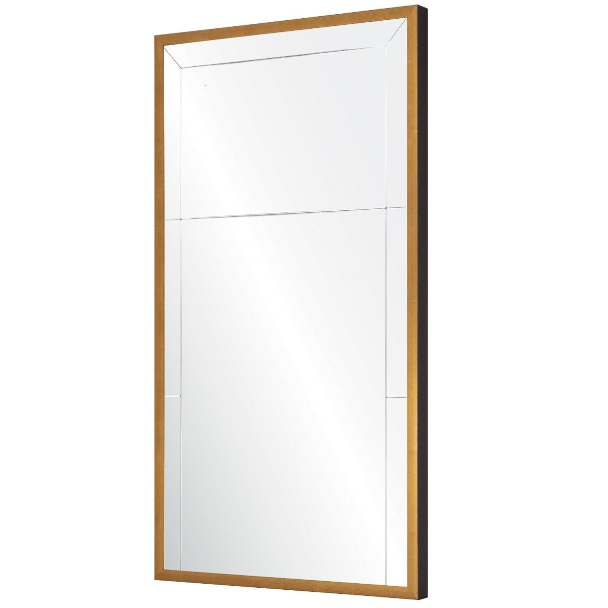 Fig Linens - Gold Leaf & Walnut Panel Wall Mirror - Side