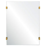 Mirror Image Home - Rectangular Frameless Wall Mirror with Brass Clips | Fig Linens