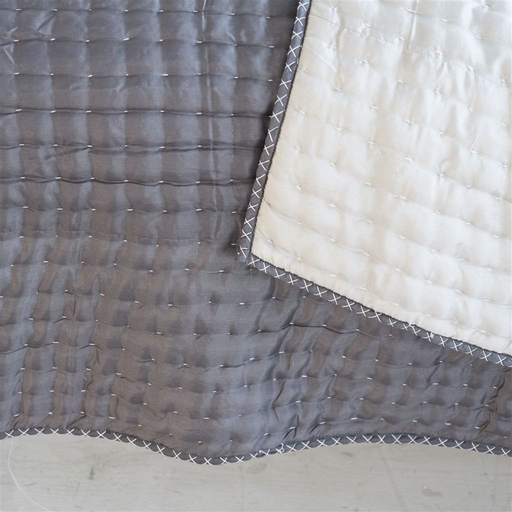 Designers Guild Chenevard Silver & Slate Quilt & Shams