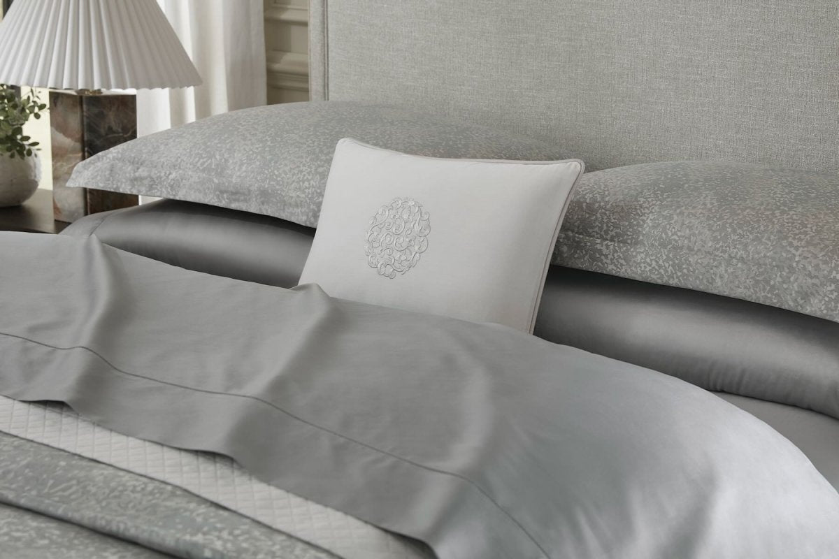 Bione Slate Boudoir Sham 12X16 | Sferra at Fig Linens and Home