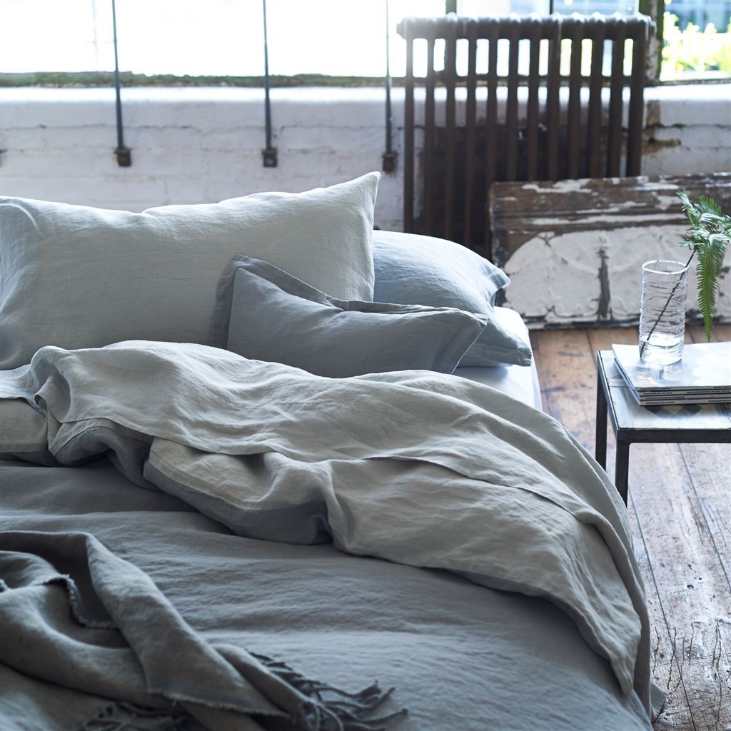 Designers Guild Biella Pale Grey and Dove Bedding | Fig Linens