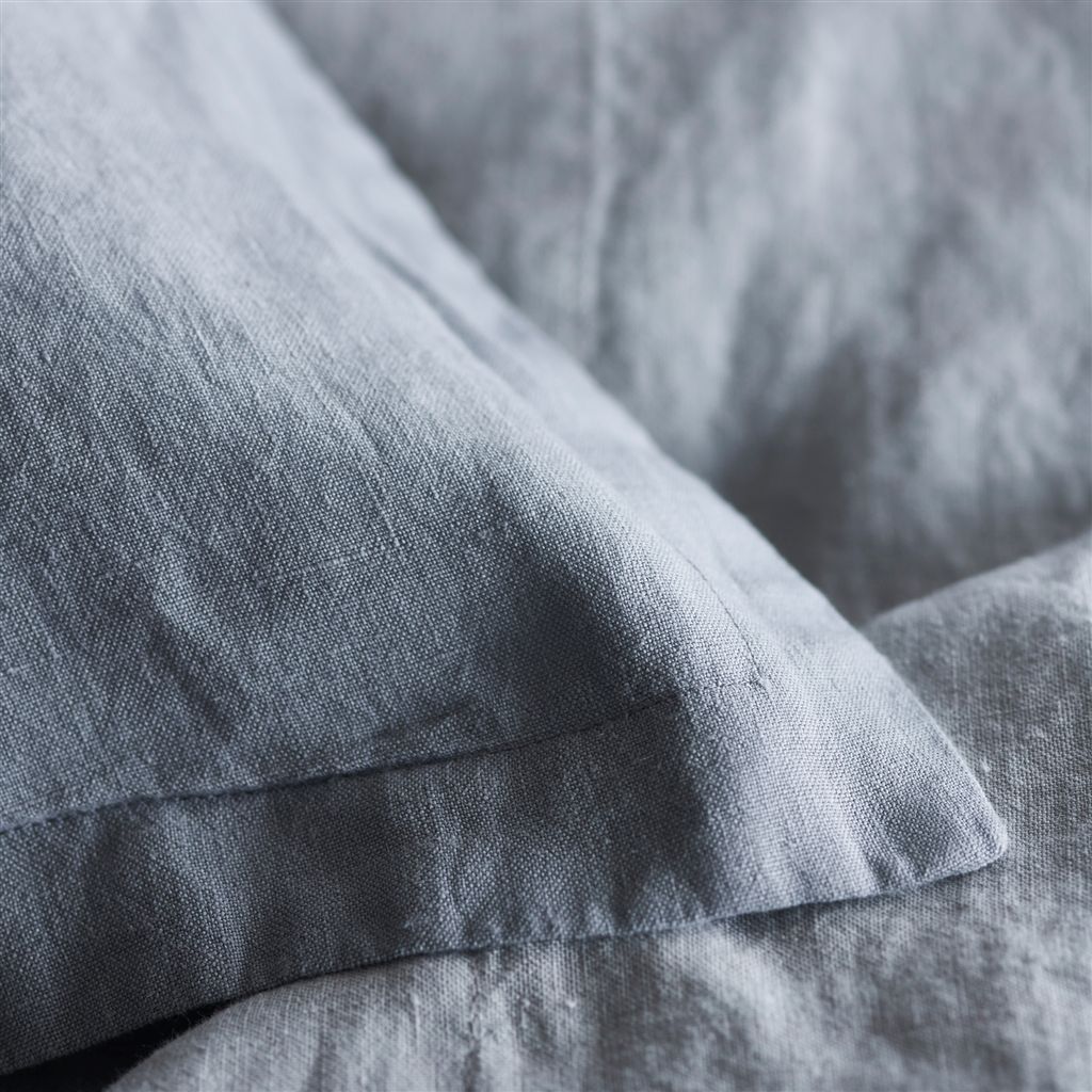 Designers Guild Biella Pale Grey and Dove Shams Detail | Fig Linens