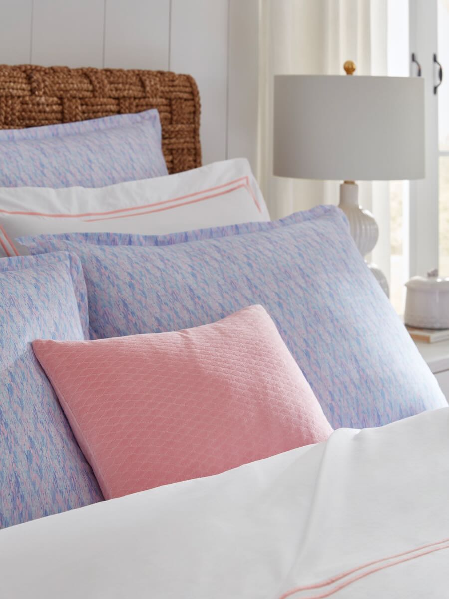 Pillows - Sferra Linens Alessia Pink Percale Bedding at Fig Linens and Home