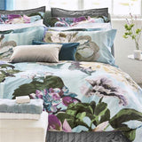 Fig Linens - Delft Flower Sky Duvets & Shams - Designers Guild Bedding - Lifestyle