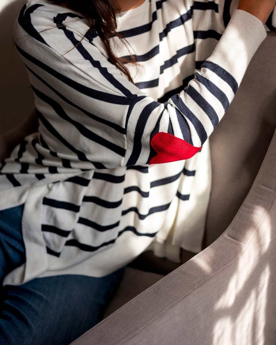 Amour Navy Striped Sweater by Mer Sea - Fig Linens and Home 5