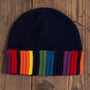 Rainbow Hat in Navy | Alicia Adams Alpaca Rainbow Flag Beanie available at Fig Linens and Home