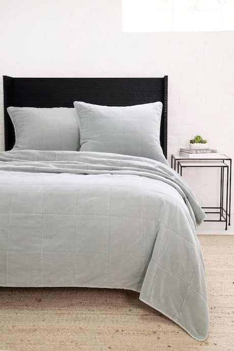 Blanket Cover | Quilted Amsterdam Shore Blue Coverlet by Pom Pom at Home | Fig Linens and Home