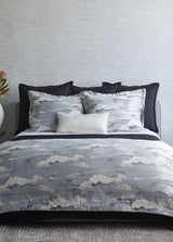 Linea Black Coverlet Set by Ann Gish - Lifestyle photo shown with duvet cover