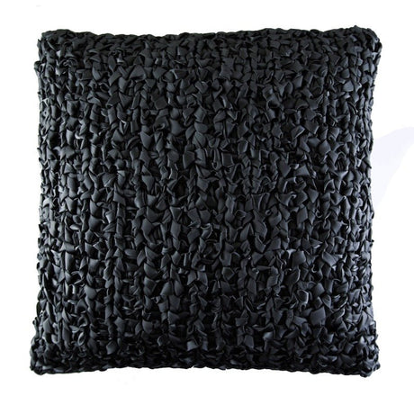 Black Ribbon Knit Square Pillows by Ann Gish - Fig Linens and Home