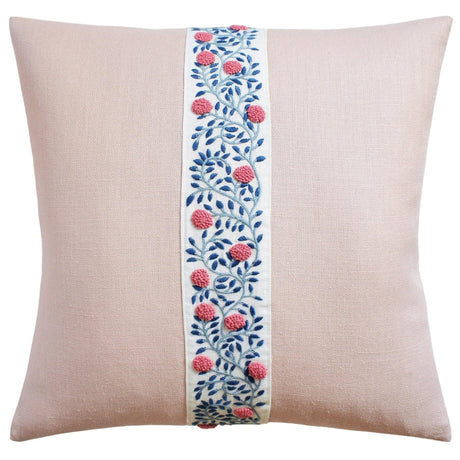 Ashoka Tape Rose & Sky - Throw Pillow by Ryan Studio