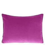 Fig Linens - Cassia Aubergine & Magenta Velvet Pillow by Designers Guild - Back