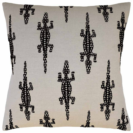 Baracoa Embroidery Black - Throw Pillow by Ryan Studio