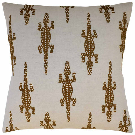 Baracoa Embroidery Brown - Throw Pillow by Ryan Studio