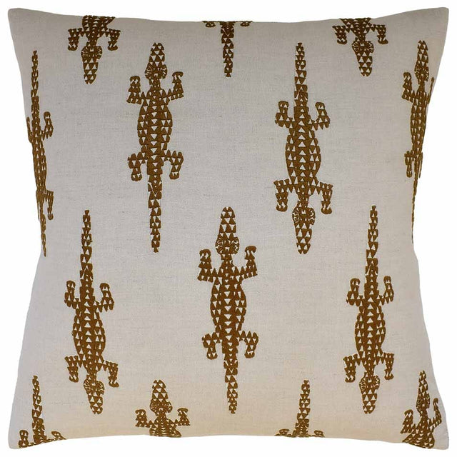 Baracoa Embroidery Brown - Throw Pillow by Ryan Studio