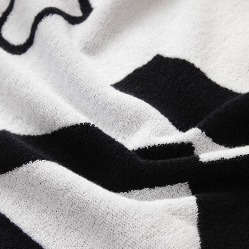 Detail K Label Black Beach Towel by Kenzo Paris at Fig Linens and Home