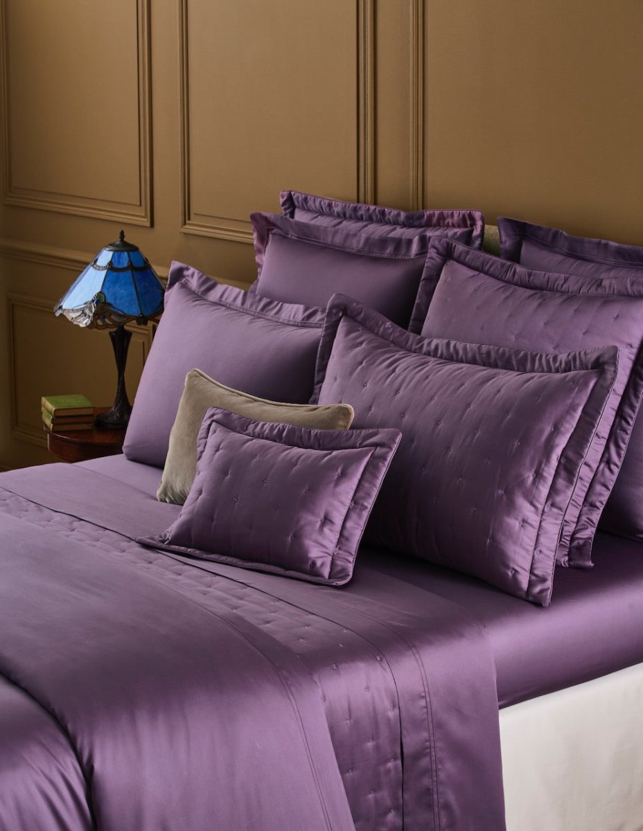 Quilted coverlets - Triomphe Iris Yves Delorme 2 at Fig Linens and Home