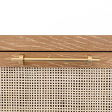 Carla Cerused Oak and Cane Dresser by Worlds Away | Chest of Drawers Detail of Handles View