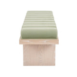 Sage Green Bench Side View - Modern Worlds Away Caspian Green Velvet Bench at Fig Linens and Home