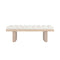 White Bench Front View - Modern Worlds Away Caspian White Bench in Performance Linen