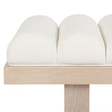 White Bench Detailed View - Modern Worlds Away Caspian White Bench in Performance Linen