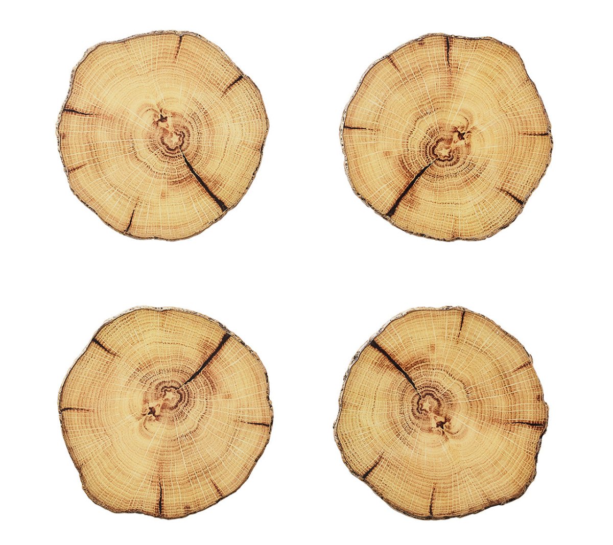 Woodland Coaster in Natural & Brown, Set of 4 in a Gift Box by Kim Seybert at Fig Linens and Home