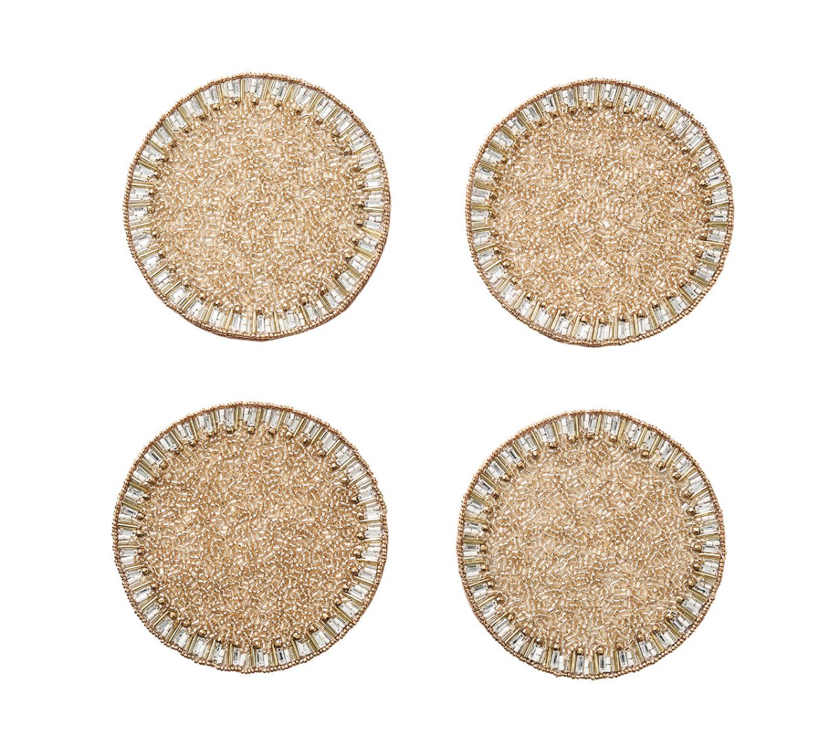 Bevel Coaster in Gold & Silver, Set of 4 in a Gift Bag by Kim Seybert at Fig Linens and Home