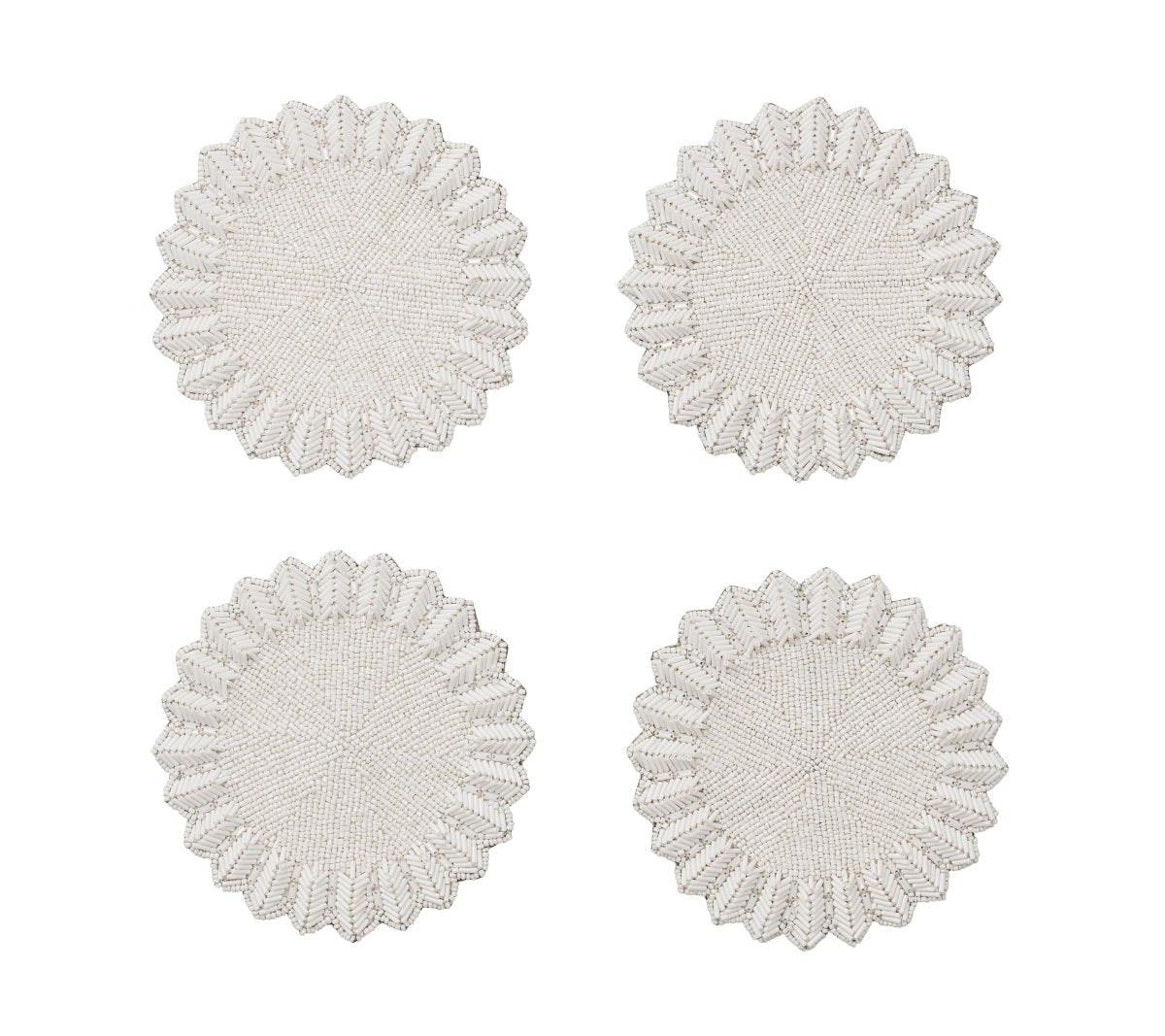 Lumina Coasters in White, Set of 4 in a Gift Bag by Kim Seybert at Fig Linens and Home