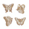 Papillon Coasters in Ivory & Gold, Set of 4 in Gift Bag by Kim Seybert at Fig Linens and Home