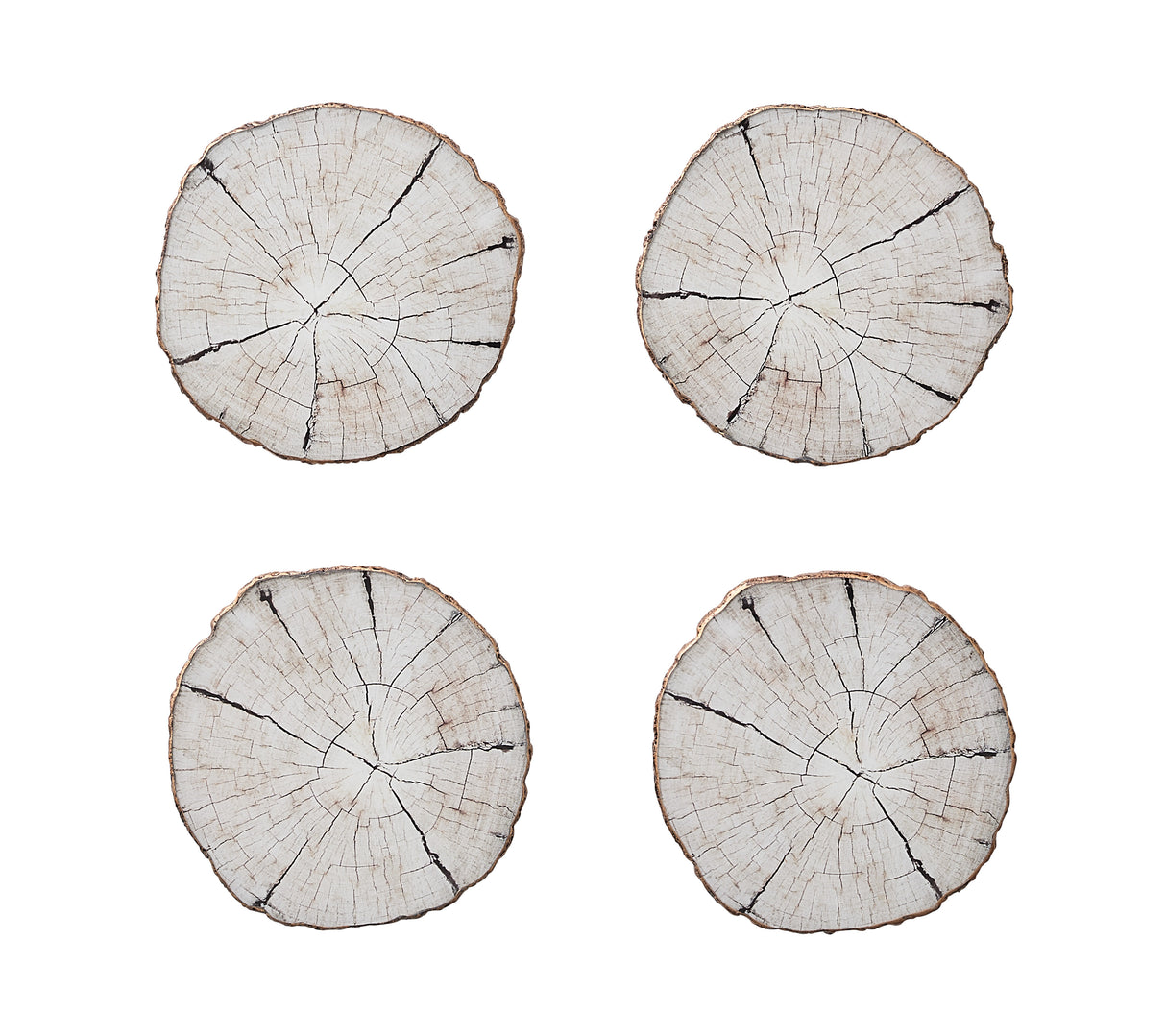 Birch Coaster in Ivory & Natural, Set of 4 in a Gift Box by Kim Seybert at Fig Linens and Home