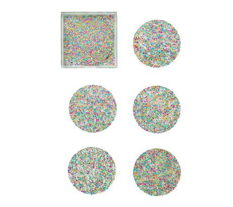 Prism Coaster in Multi, Set of 6 in a Caddy by Kim Seybert at Fig Linens and Home