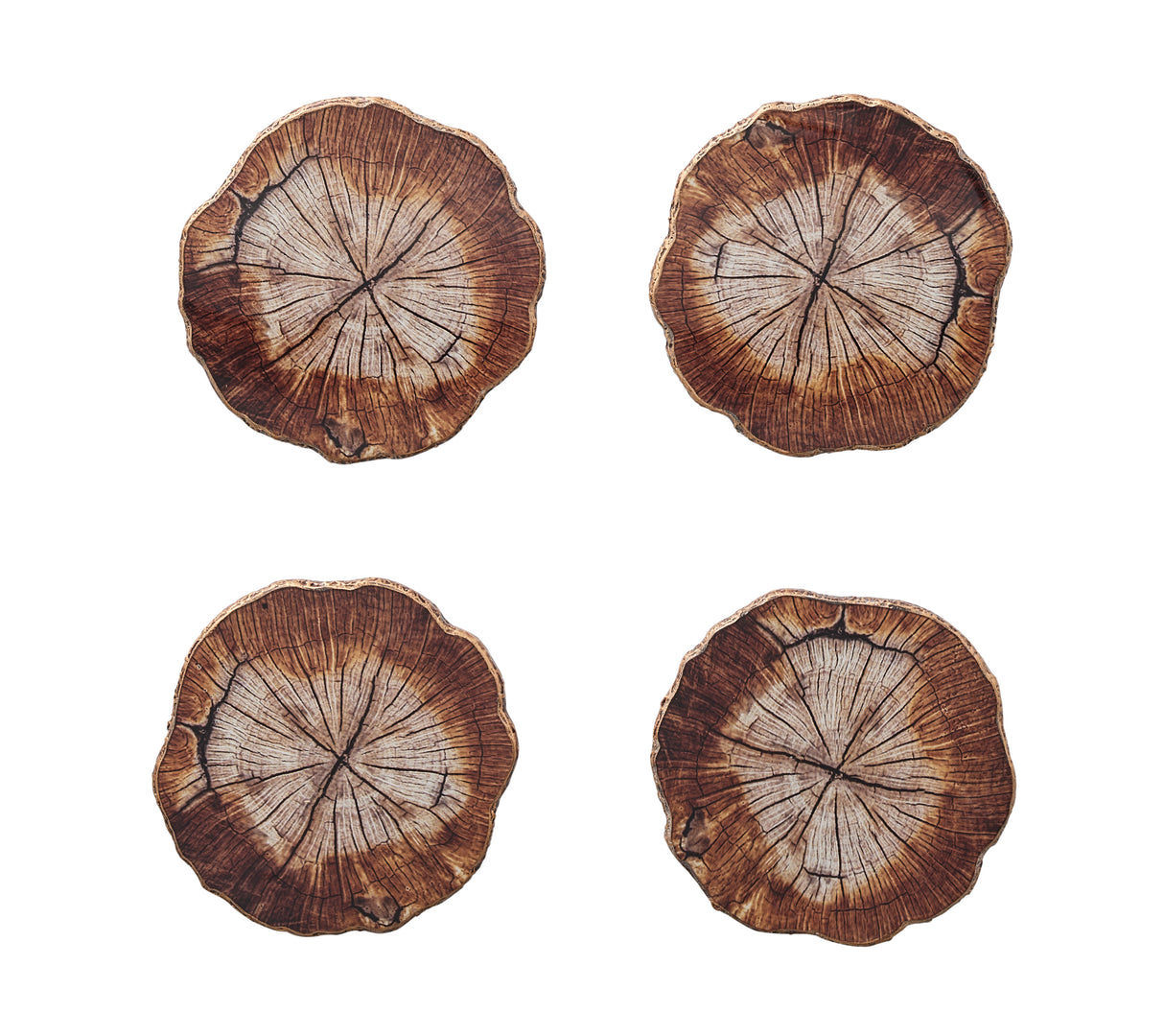 Cedar Coaster in Brown, Set of 4 in a Gift Box by Kim Seybert at Fig Linens and Home