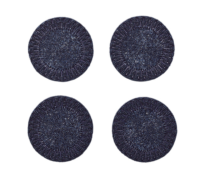 Palisade Coaster in Navy, Set of 4 in a Gift Bag by Kim Seybert at Fig Linens and Home