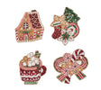 Holiday Treats Coaster in Multi, Set of 4 in a Gift Bag by Kim Seybert at Fig Linens and Home