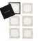 Frame Cocktail Napkin in White, Gold & Silver, Set of 6 in a Gift Box by Kim Seybert at Fig Linens and Home