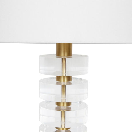 Lamp - Acrylic and Brushed Brass Stack Lamp by Worlds Away at Fig Linens and Home 2