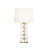 Lamp - Acrylic and Brushed Brass Stack Lamp by Worlds Away at Fig Linens and Home 3