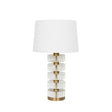 Lamp - Acrylic and Brushed Brass Stack Lamp by Worlds Away at Fig Linens and Home 1