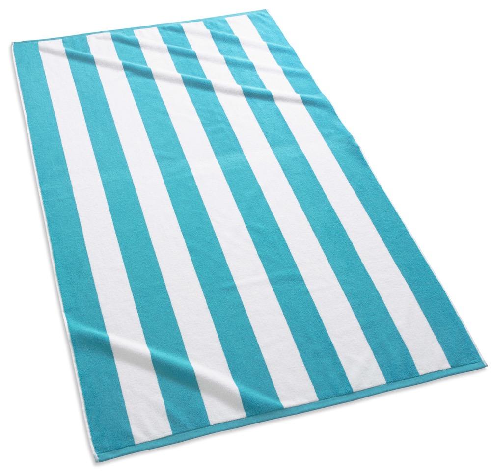 Cabana Stripe Aqua Beach Towel | Kassatex at Fig Linens