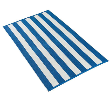 Cabana Stripe Royal Blue Beach Towel | Kassatex at Fig Linens