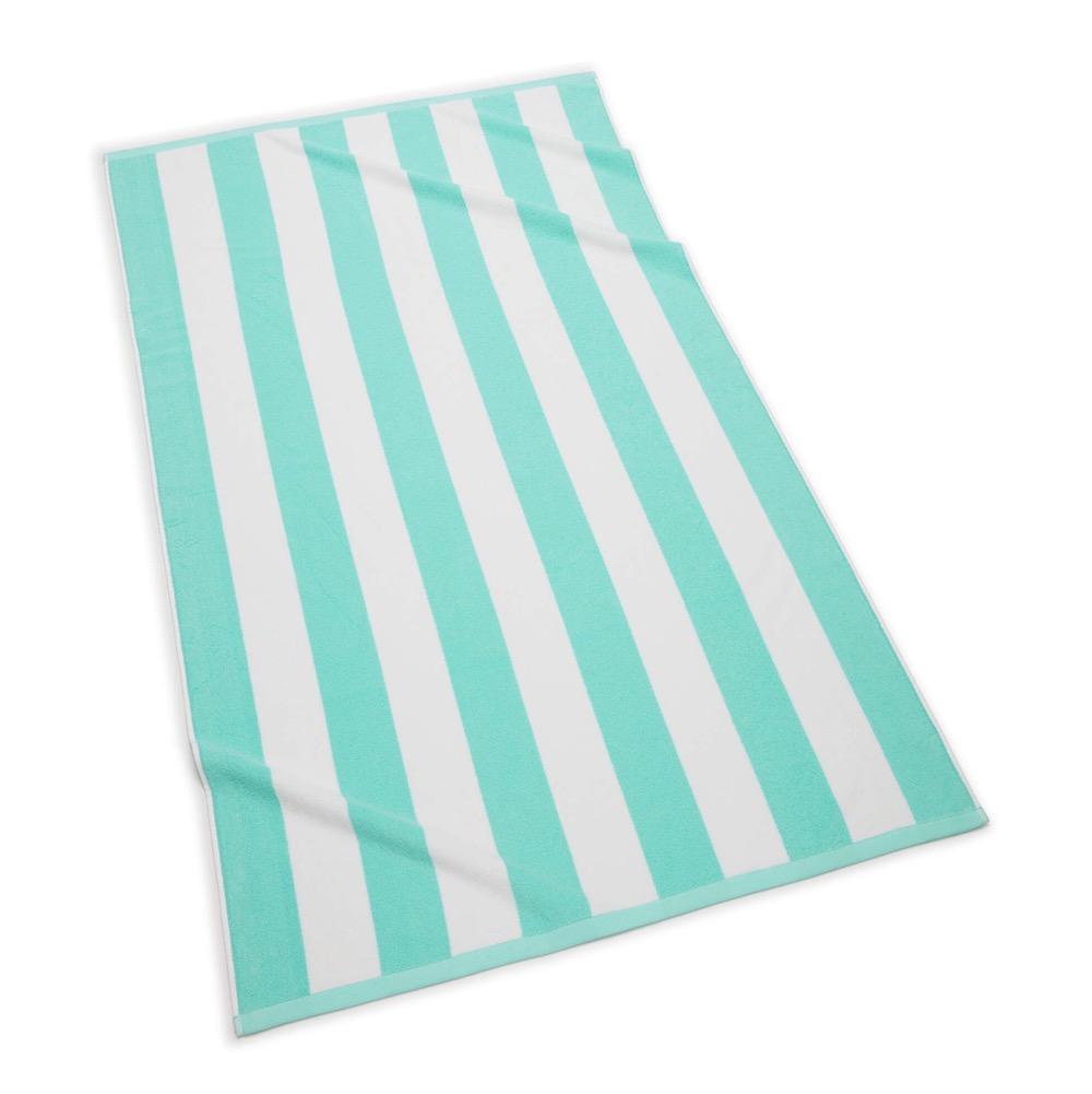 Cabana Stripe Turquoise Beach Towel | Kassatex at Fig Linens