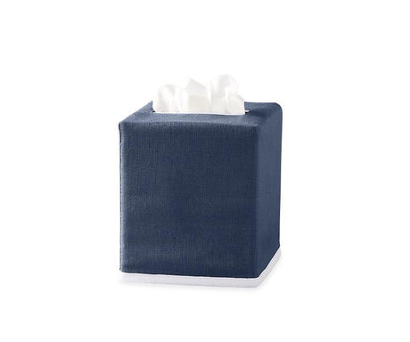 Matouk Tissue Cover - Chelsea Navy Blue Tissue Box Cover at Fig Linens and Home