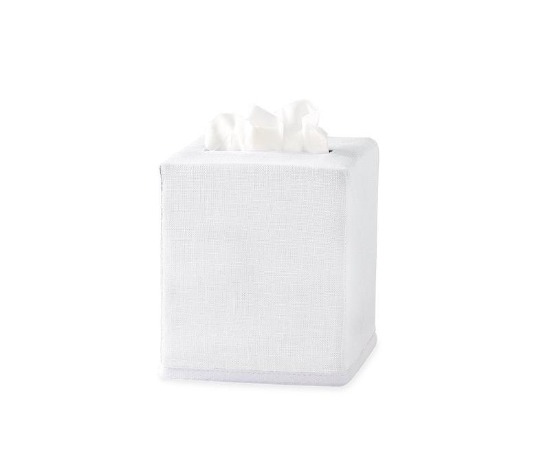 Matouk Tissue Cover - Chelsea White Tissue Box Cover at Fig Linens and Home