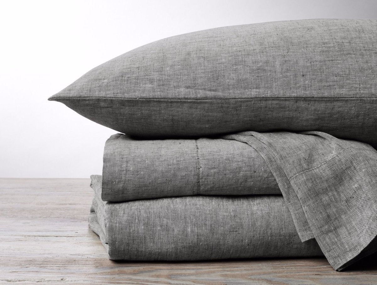 Fig Linens - Coyuchi Organic Linen Charcoal Chambray Bedding