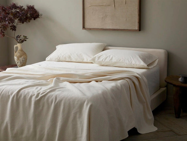 Coyuchi Organic Honeycomb Undyed Blanket at Fig Linens and Home