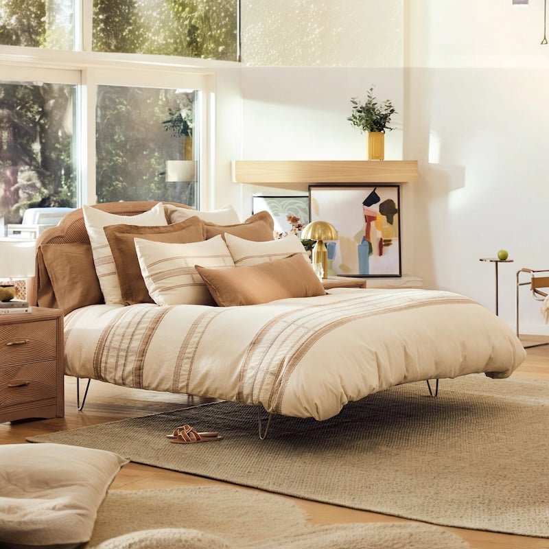 Duvet Covers and Shams - Bodega Bay Undyed with Fawn Organic Bedding by Coyuchi at Fig Linens and Home