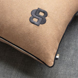 Hugo Boss Double B Rosewood Decorative Pillow by Yves Delorme