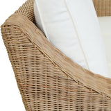 Rattan Sofa - Worlds Away Daphne Sofa - Side Cushion View - Fig Linens and Home