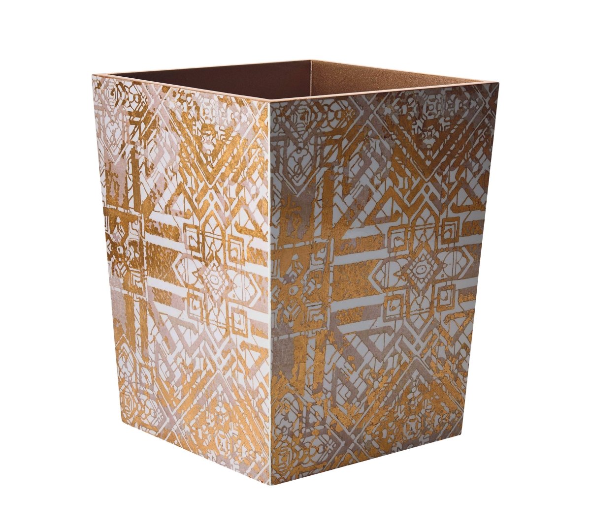 Distressed Waste Basket in Champagne & Gold by Kim Seybert at Fig Linens and Home