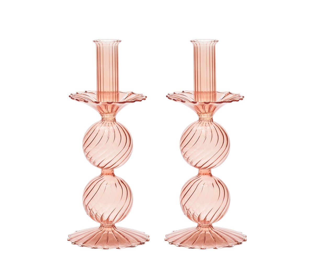 Bella Candlestick in Blush, Set of 2 by Kim Seybert at Fig Linens and Home